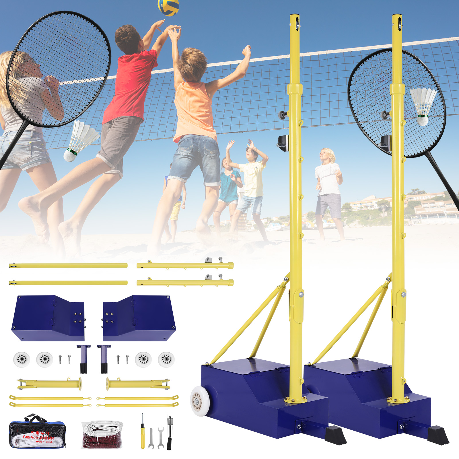 Volleyball Poles Heavy Duty Ba - Badminton Netting reseña y precio