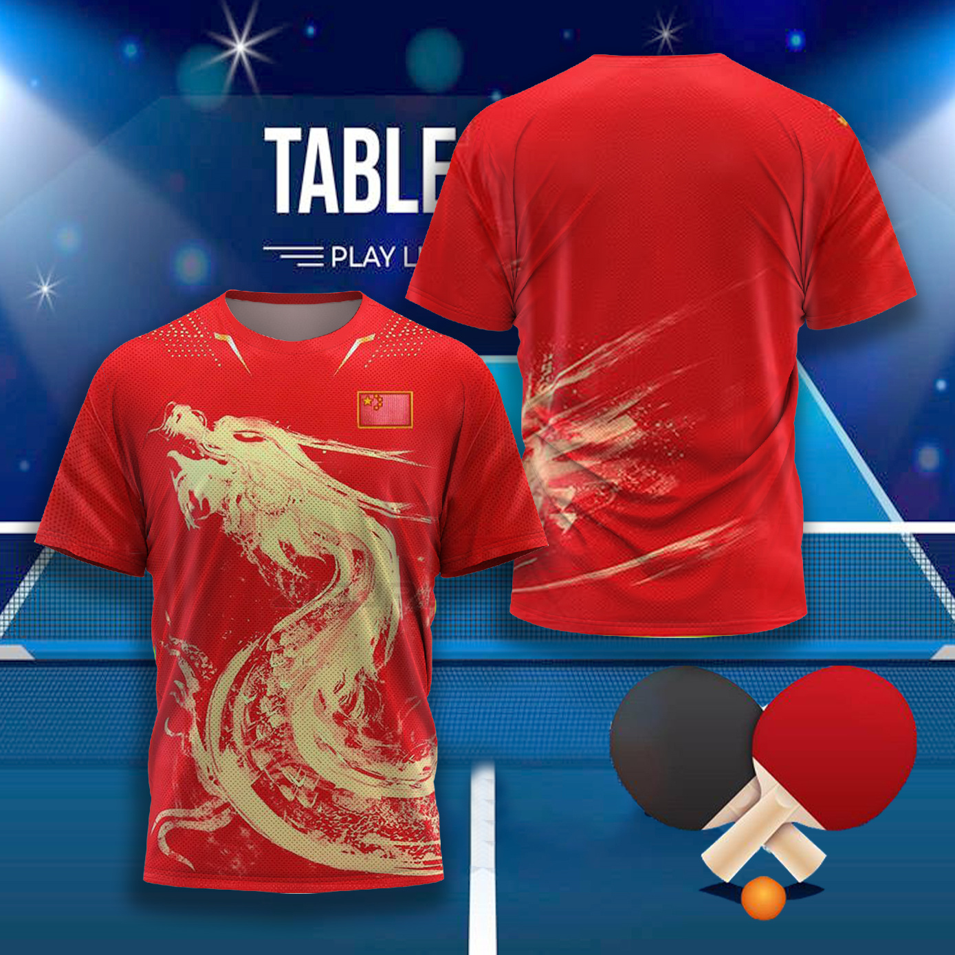 CHINA Dragon Table Tennis Grap - Badminton Outfit reseña y precio