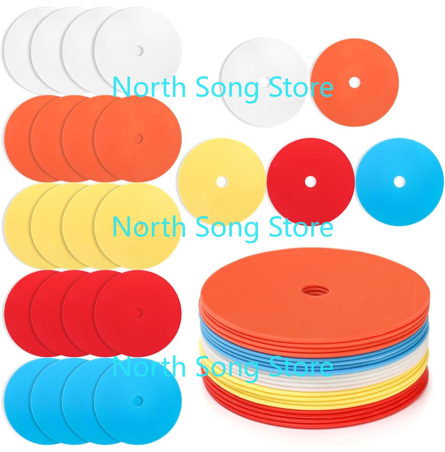 20 Pcs 6'' Flat Cones Spot Mar - Court Marker Cone reseña y precio